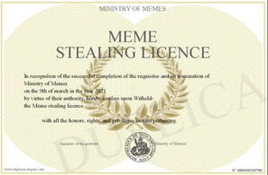 Meme Stealing License Meme Stealing License